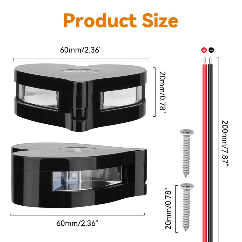 RVZONE 12-24V LED Boat Navigation Lights IP67 Waterproof Red and