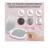 Mirror Rechargeable LED Square Compact Mirror (White). Natural light setting.