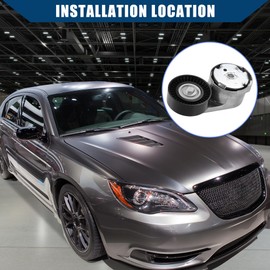 Hihaha No.K05184617AC/5184617AD Automatic Belt Drive Tensioner for Chrysler 200 2011-2014 for Chrysler 300 2011-2023 / Inner/Durable / 1 Pcs Black Silver Tone