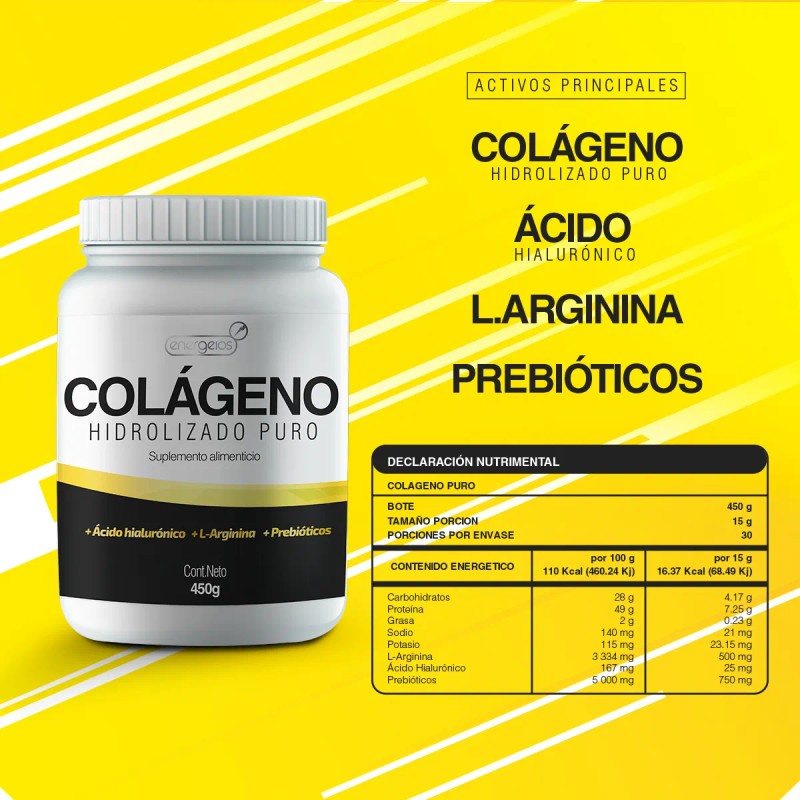 Colágeno Hidrolizado 450g Pack 2 Meses Antiedad Energeios