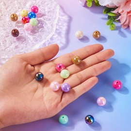 Magibeads 20Pcs 12mm Round Bubblegum Acrylic Beads Random Color Chunky Pen Beads Colorful Focal Beads Kandi Bracelet Beads for Crafts DIY Keychain Pens Jewelry Making Supplies