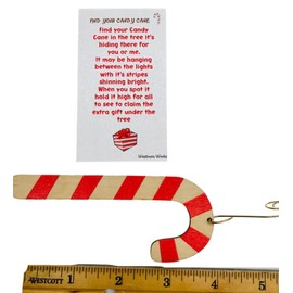 Candy Cane Ornament Wooden Christmas Tree Holiday Home Decoration with Story Card