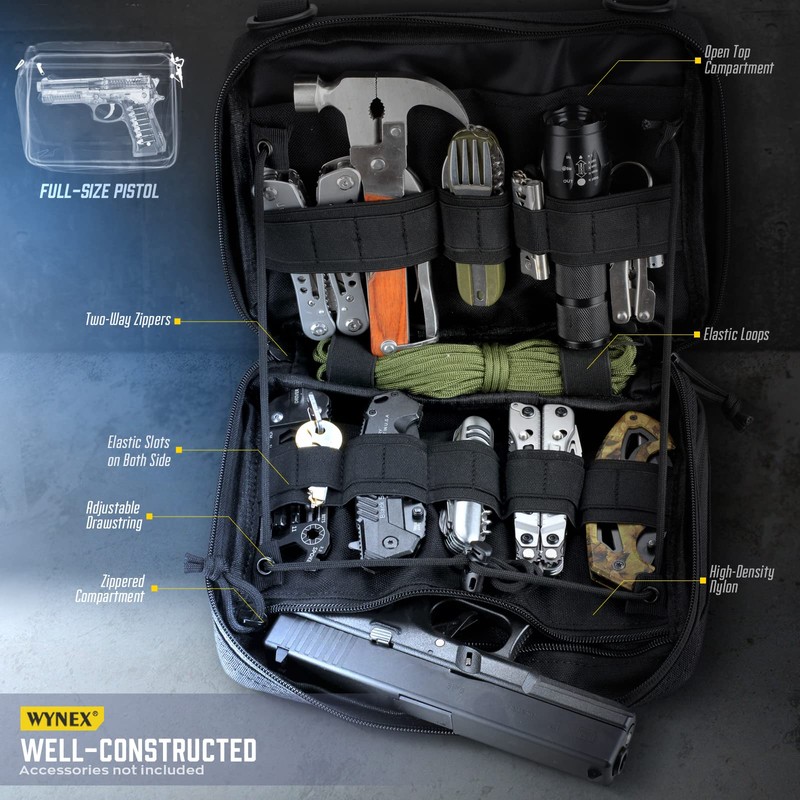 WYNEX Tactical Large Admin Pouch of Double Layer Design, Molle