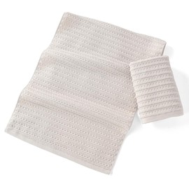 sense gnosis Light Grey Super Soft Waffle Hand Towel 100% Cotton with Terry Striped Pattern Ultra Absorbent Hand Towel for Bathroom 13 x 29 Inch, 2 Pack