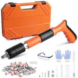 Teodute Manual Mini Steel Nail Gun 5 Gears Power Adjustable Wall Nail Guns for Ceiling，Manual Steel Nails Gun Tool, Concrete Nail Gun, Mini Portable Nail Shooting Machine with 200 Nails (Nail Gun Set)