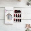 Square Press on Nails Medium Black Red Gradient False Nails
