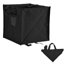 Collapsible Trash Can Outdoor - Portable Garbage Bin for Camping, Travel, Yard Waste | Small Lightweight Trash Can for Picnic, Hiking, Black