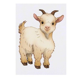 'Cute Goat Kid' Temporary Tattoo - Water Resistant, Skin-Safe, Non-Toxic Transfer (TO00084307)