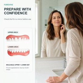 Moldable Snap-On Veneers, Upper and Lower False Teeth Set