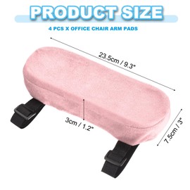PATIKIL Office Chair Arm Pads, 4 Pcs Office Chair Arm Cover Soft Office Chair Armrest Pads Memory Foam Cotton Removable Washable for Desk Computer Gaming, Pink