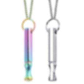 DAVBNM 2 Pcs Breathing Necklace, Stress Relief Mindful or Anxiety Relief, Whistle Necklace for Breathing Exercises