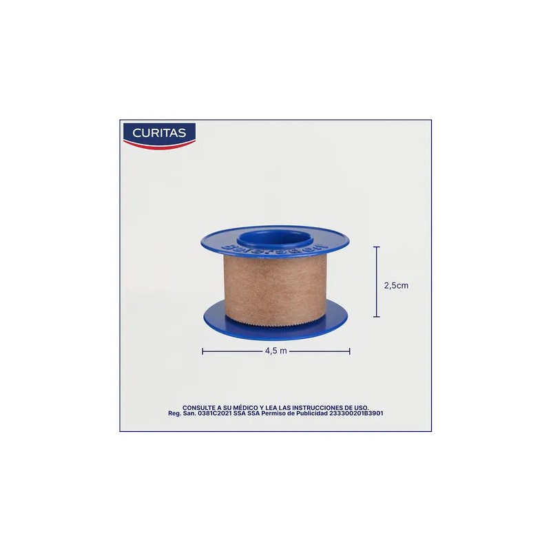 Cinta Microporosa Curitas Color Piel De 2.5cm X 4.5m