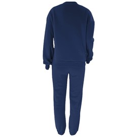 amropi Women's Tracksuit Set Pullover Sweatshirt and Jogging Pants Warm Sweatsuit Blue, XL