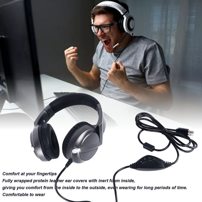 Gaming Headset 7.1 Sound RGB Light 50mm USB Powerful Bass