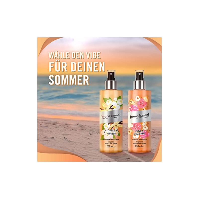 bruno banani Sunset Blossom Body Splash, lebhaft sommerliches K√∂rperspray f√ºr
