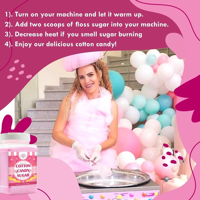 Cotton Candy Floss Sugar Package of 2ct-(Pink Vanilla and Blue