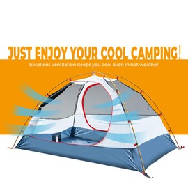 DEERFAMY 1/2 Person Tent, Lightweight Backpacking Double Layer Dome Tent, 3 Season Waterproof Family Tent for Outdoor, Hiking, or Fishing (Green)