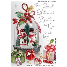 Jonny Javelin Sister And Brother In Law With Love Christmas Card - Snow Globe Presents