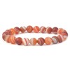 Matte Red Banded Agate Gemstone 8mm Round Beads Stretch Bracelet