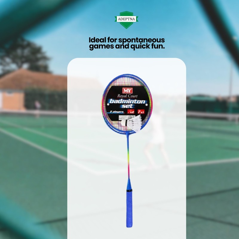 ADEPTNA 2 Player Badminton Racket Set With 1 Shuttlecock -