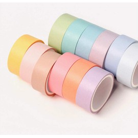 YUBBAEX Washi Tape 12 Rolls Rainbow Color Masking Decorative Tapes Set for Arts, DIY Crafts, Journals, Planners, Scrapbooking, Wrapping (15mm)