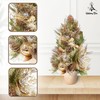 22’’ Handcrafted Premium Christmas Tabletop Tree Champagne Gold Poinsettia Cone