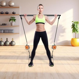 Venbytech for Workout Bands& Pump Set,Exercise Bands with Handles,Fitness Pump& Band Kit