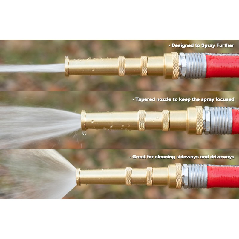 2-Pack 3-in-1 Multi-Purpose 5-inch Brass Twist Garden Hose Nozzle with