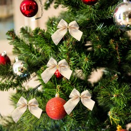 ROSENICE 24 pieces bowknot Christmas tree decoration Christmas decoration (gold)