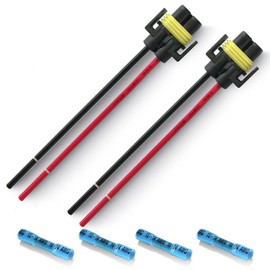 H11 Pigtail Socket Wiring Harness Female Connector for H11 H8 880 881 Headlights/Fog Lights Retrofit(Pack of 2)