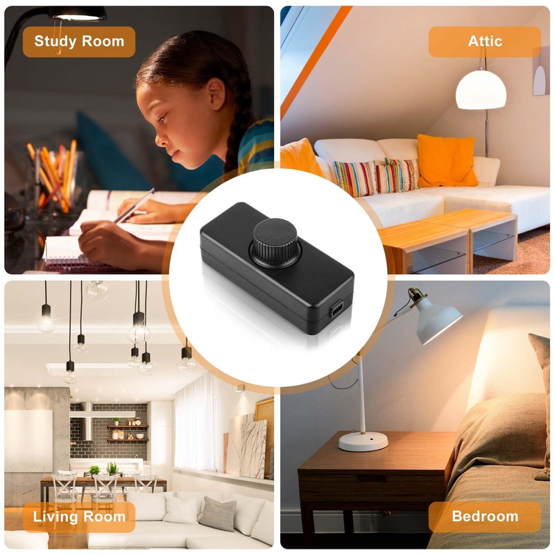 Dimmer Switch for LED Lamps, 220-240VAC/50Hz LED Cord Dimmer, LED