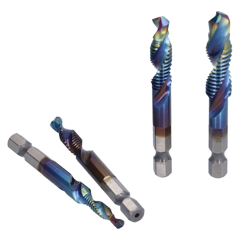 6Pcs Spiral Tap Drill Multifunctional HighSpeed Steel Hex Shank Drill