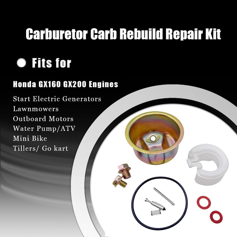 GX120 Carburetor Kit Fits for Honda GX160 GX200 Needle Bowl