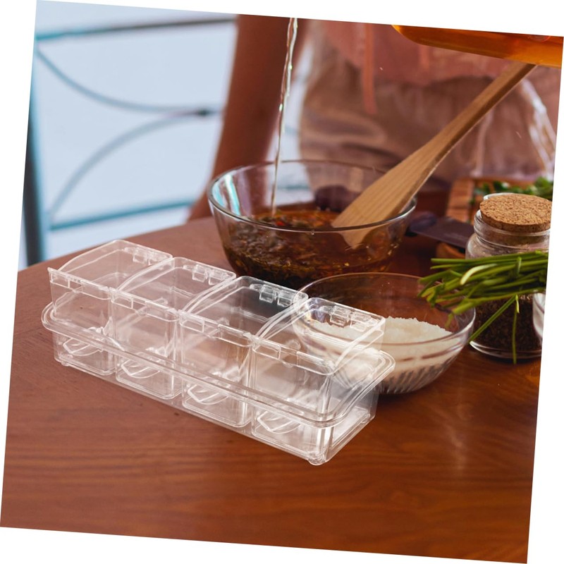 LABRIMP 2 Sets Clear Spice Jars with Lid Spoon Space