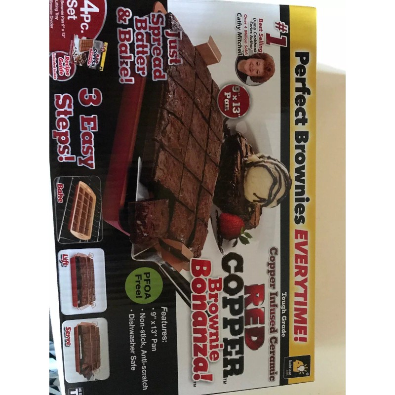 RED COPPER BROWNIE BONANZA, RED COPPER, 4-pc Set, 9 x