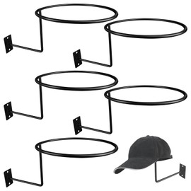 Jtuxcke Set of 5 Metal Hat Holder, Cowboy Hat Rack Storage Wall Mounted, Hat Rack for Wall Display Organizer Display Rack for Cowboy Hat, Western Hats, Cap, Wigs