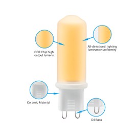 IDO G9 LED Bulb Warm White - 2700K 350LM COB G9 Light Bulb, 3.2W (40W Halogen Equivalent) Non-Dimmable, Bi-Pin Base for Chandeliers and Fixtures (10 Pack)