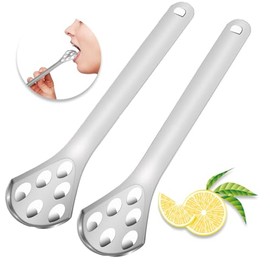 2 unidades limpiador lingual de acero inoxidable, raspador de lengua, raspador de lengua de acero inoxidable, raspador de lengua para un aliento fresc