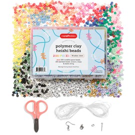 Incraftables 6mm Clay Beads for Bracelets Making (2000pcs) 18 Colors Set. Best Polymer Clay Heishi Beads for DIY Jewelry. Thin Flat Round Disc Small Beads Bulk Kit w/Spacer, Letter Beads & String