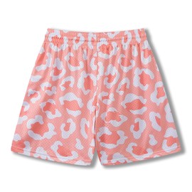 BOOMLEMON Mens Mesh Graphic Print Shorts Casual Fashion Cool Shorts Summer Active Basketball Streetwear Short Pants(#7105 Pink L)