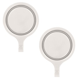 Haute Decor Attract® Pinch-Free Magnetic Wreath Hanger (White) - Set of 2 Magnets - for use on 1 Single-Pane Glass Door/Window or 2 Metal Doors/Surfaces