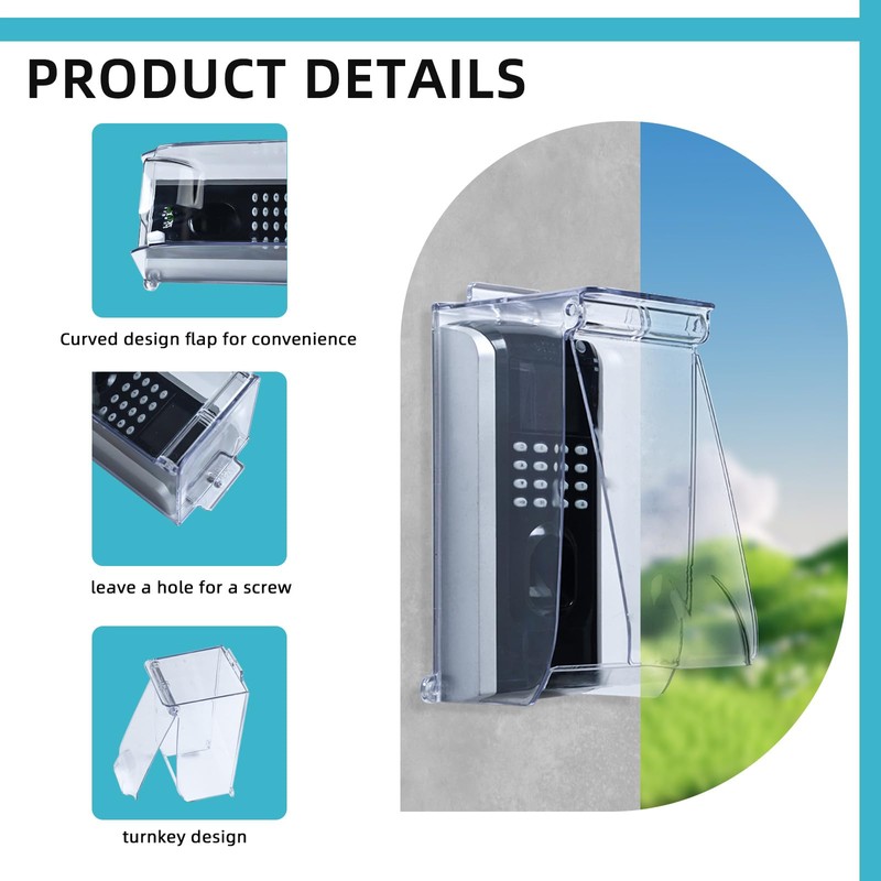 Outdoor Keypad Cover Protector,Clear Flip Cap Doorbell Rain Cover,Doorbell Cover