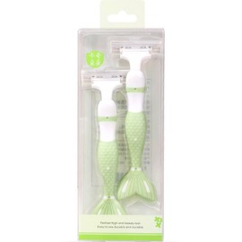 Hiary Women's Hair Removal Mermaid Razor, 2 Pack, 1 Piece / 하이어리 여성용 제모 인어공주 면도기, 2개입, 1개