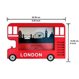 SAJAK 4x6 London Bus Picture Frame Tabletop Desktop Photo Holder Home Decor Souvenir Gifts