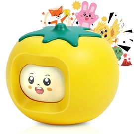 Kids Story Box Audio Player Starter with Tomato Face-Changing, Interactive Educational Toy & Storyteller, Preloaded 200+ Stories/Music, Bluetooth, Birthday Gift for Boys Girls-Yellow