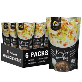 Hethstia Shirataki Rice, 6-Pack Low Carb Konjac Rice, Keto, Vegan, Gluten-Free, Sugar-Free, Low Calorie, 0 Fat, Ready-to-Eat Healthy Food & Holiday Gifts