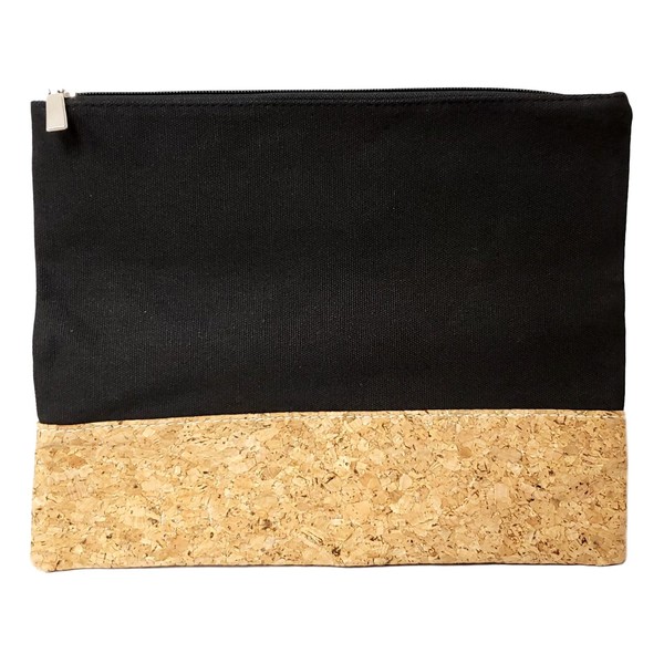 Custom Embroidery Canvas and Cork Cosmetic Pouch Bag - Personalize