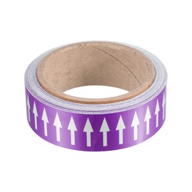 PATIKIL Flow Arrow Tape, Polyethylene Pipe Marking Sticker with Reflective Strips, Waterproof & Heat Resistant, for Pipe Flow Directional Identification, 1.2 inch x 33 ft, Purple/White