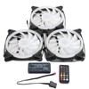 3Pcs Computer Chassis Cooling Fan Mute 6‑Pin Dual RGB Lights