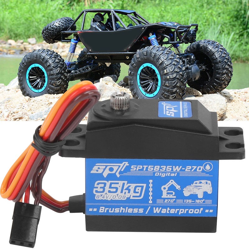 35KG RC Waterproof Brushless Motor Gear Servo Replacement for 1/8